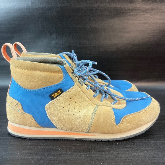 Teva Highside 84 Mid Top Hiking Brown Blue Boots Shoes - Picture 4 of 9